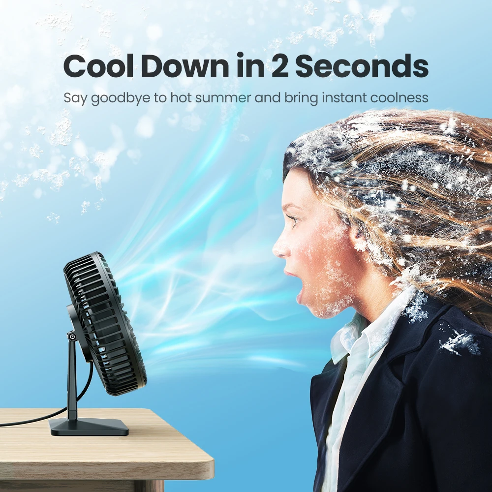 GAIATOP – Ventilateur de Bureau Portable avec 4 Vitesses Réglables 5