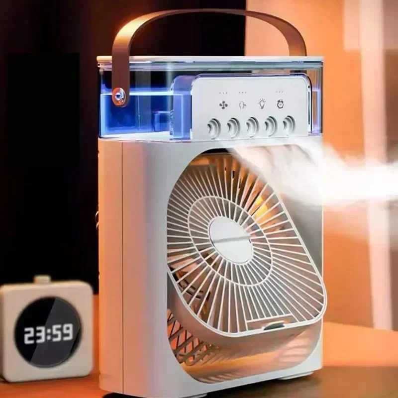 Ventilateur Électrique USB 3 en 1 : Veilleuse LED et Brumisateur d'Eau 2